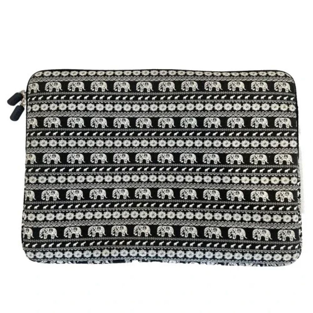 KAMOR Laptop Sleeve & Essential Wallet Case African Indian Elephant Design Zip